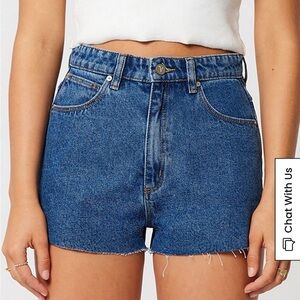 Women's ABRAND Bella High Waisted Relaxed Blue Denim Shorts